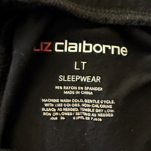 Liz Claiborne Black Sleepwear/Lounge Pants LT, Free Pink L - Picture 5 of 5